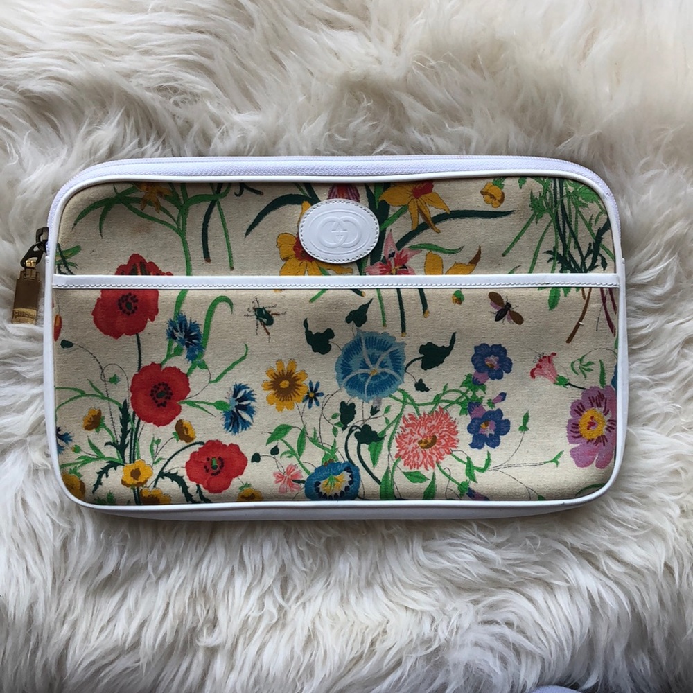 Vintage GUCCI Floral Makeup Bag - make offers!